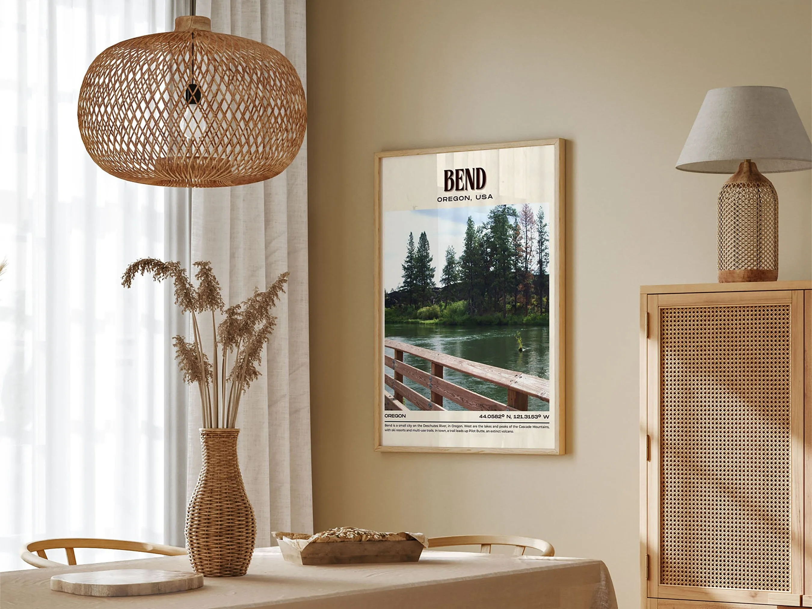 Bend Vintage Wall Art, Oregon, USA