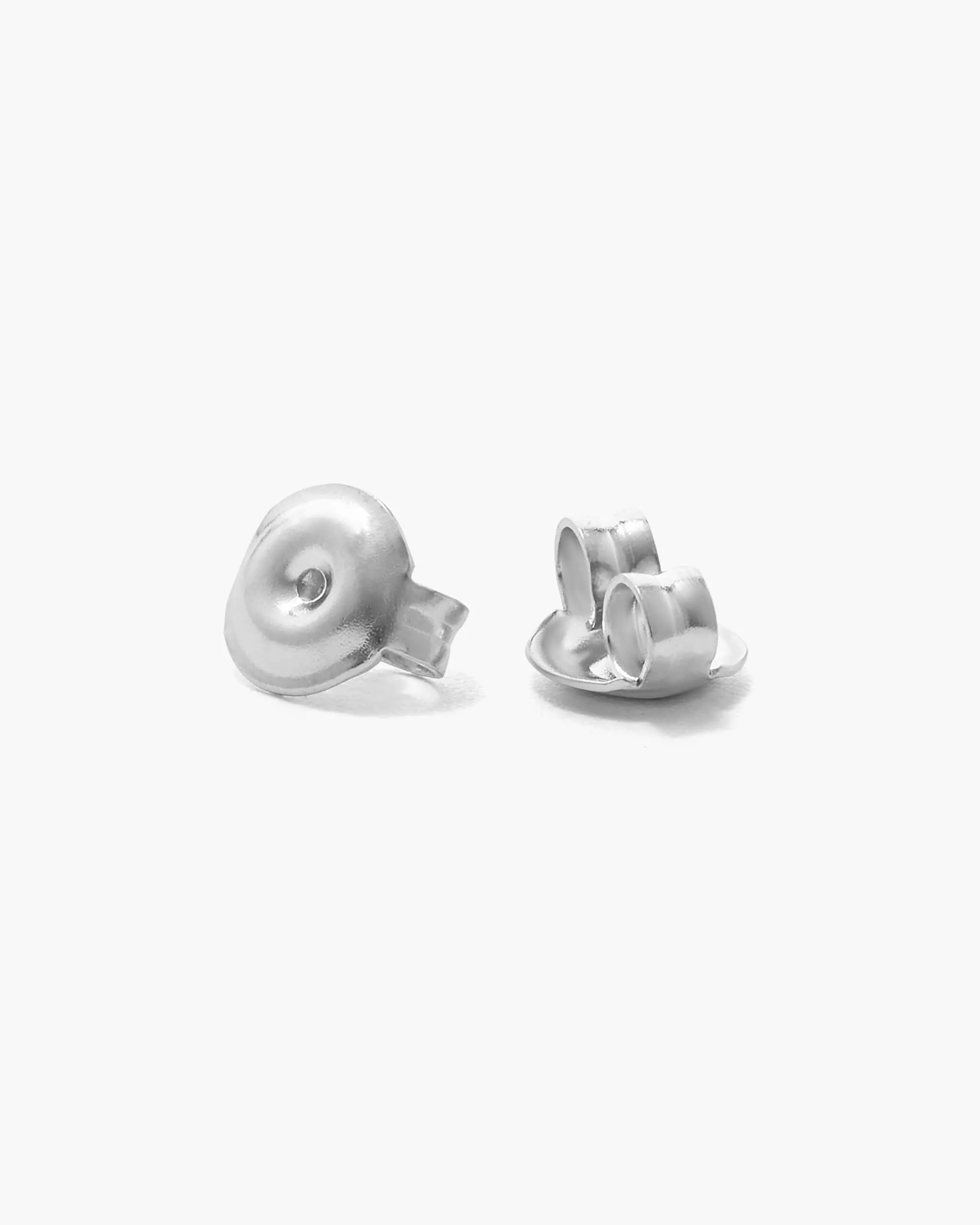 Bezeled Stud Earrings - Silver