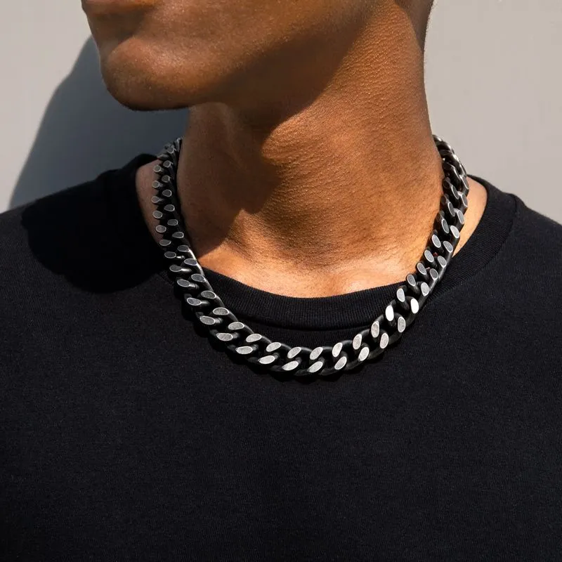 BLACK & PROUD™ - Black Curb Cuban Link Chain - 14mm