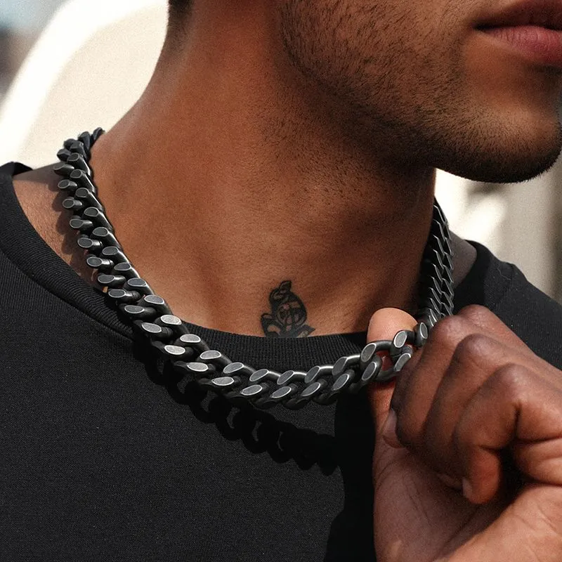 BLACK & PROUD™ - Black Curb Cuban Link Chain - 14mm