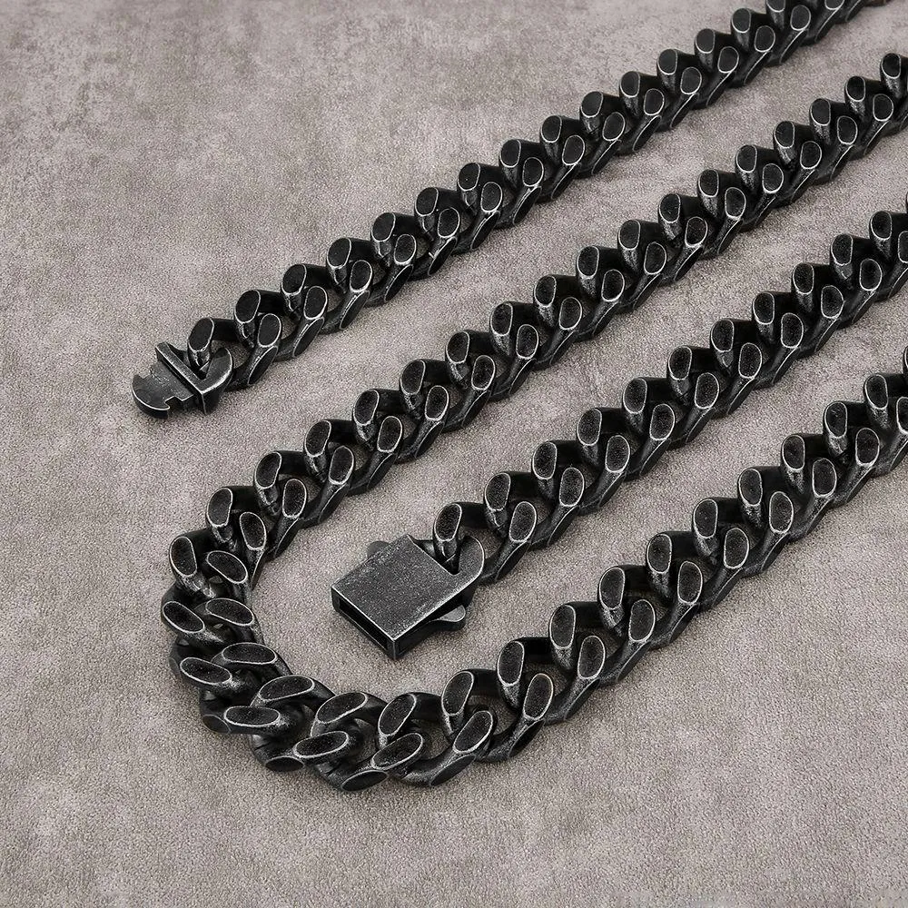 BLACK & PROUD™ - Black Curb Cuban Link Chain - 14mm