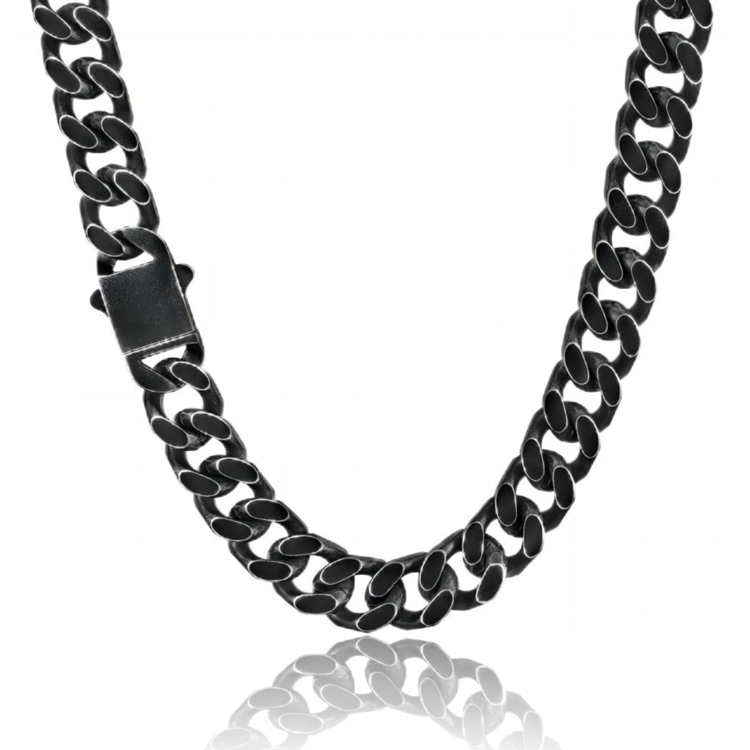 BLACK & PROUD™ - Black Curb Cuban Link Chain - 14mm