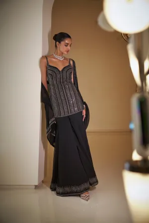 Black Crystal Sharara Set