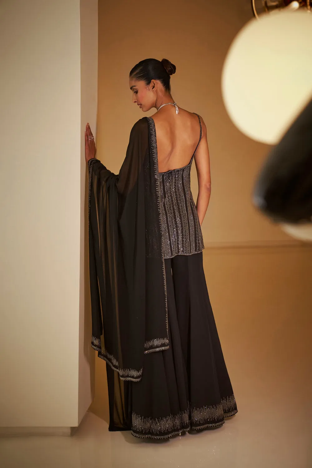 Black Crystal Sharara Set