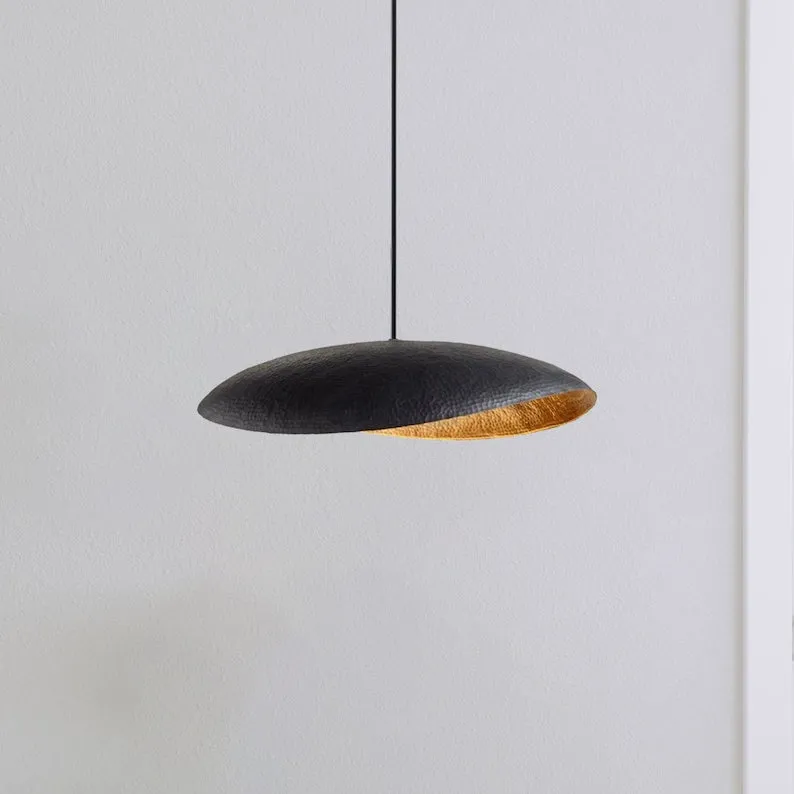 Black Hammered Ceiling Light - Pendant Light, Hanging Lamp, Light Fixture