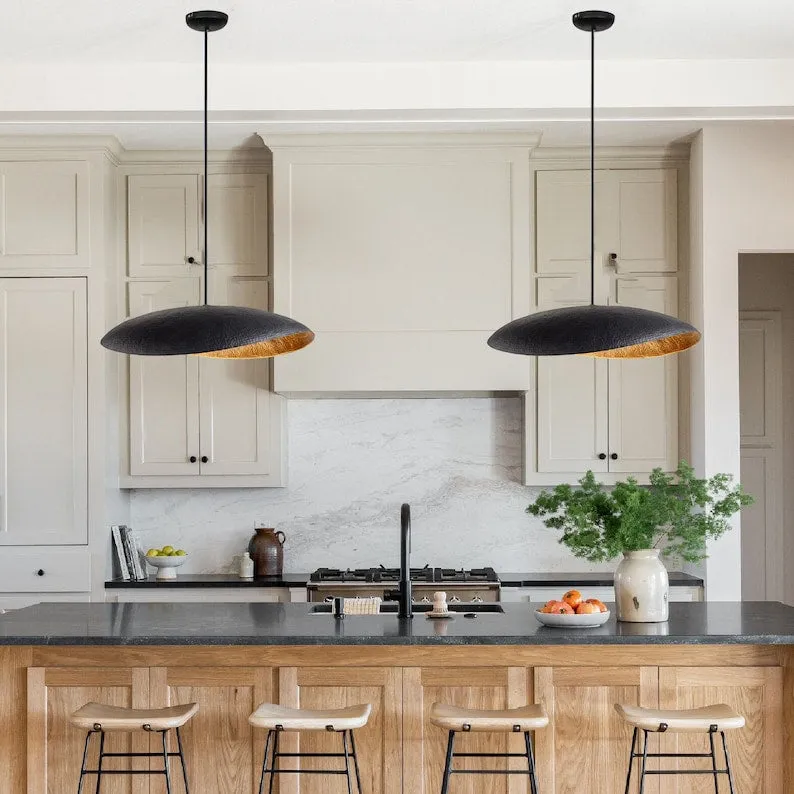 Black Hammered Ceiling Light - Pendant Light, Hanging Lamp, Light Fixture