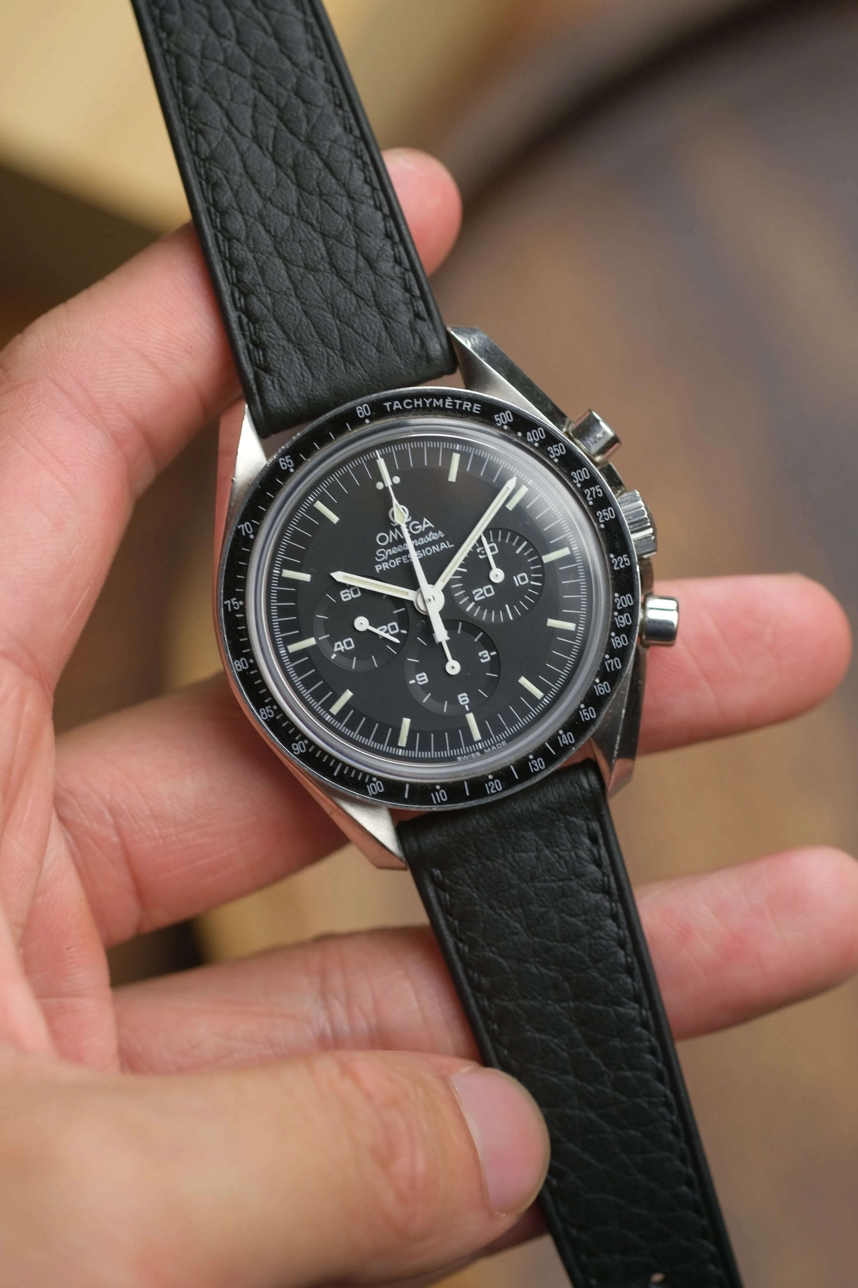 Black Shrunken Calf Leather Strap (MTO)