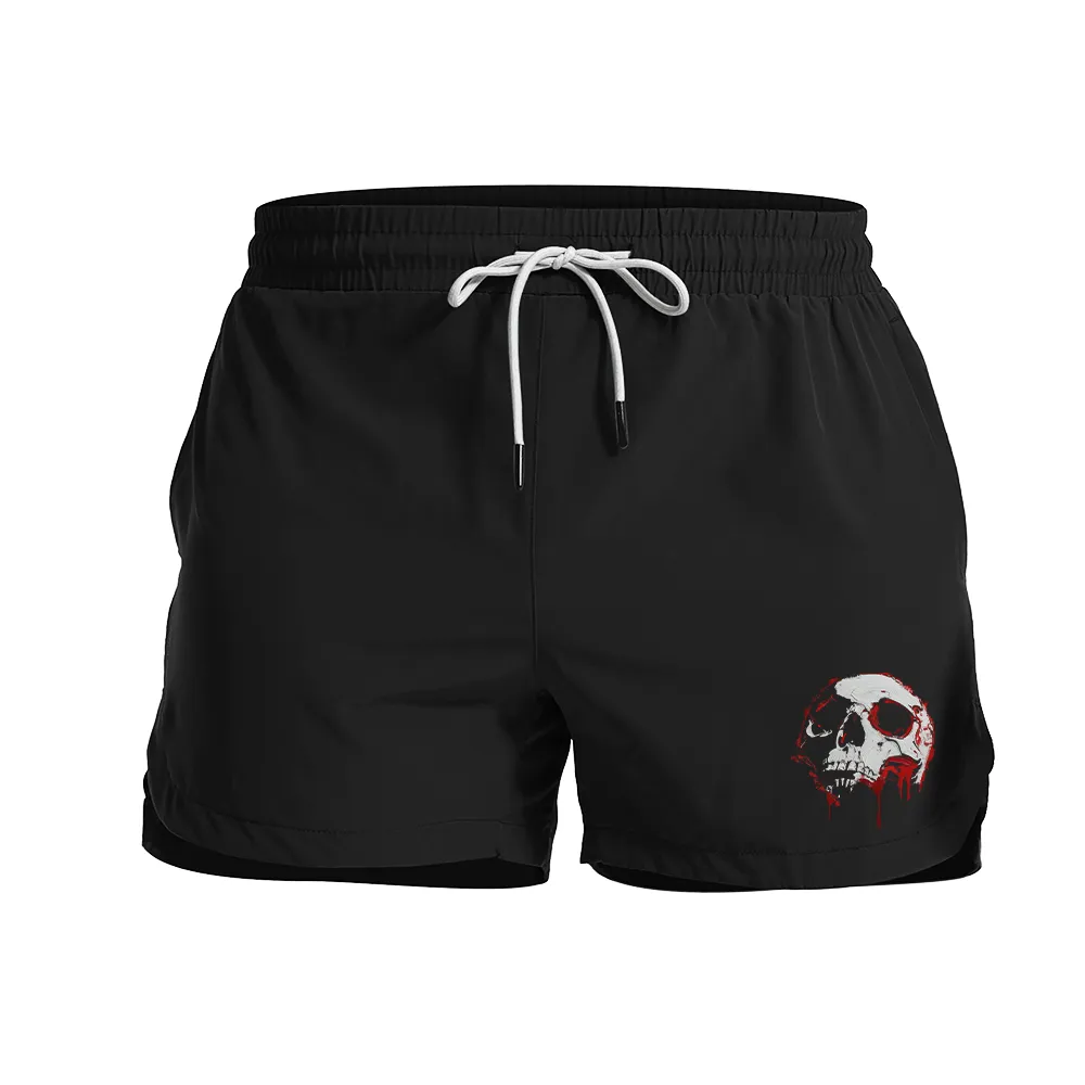 Bloody Skull Graphic Shorts