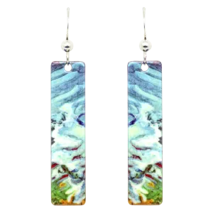Blue Water Earrings, Sterling Silver Earwires, Item# 1964