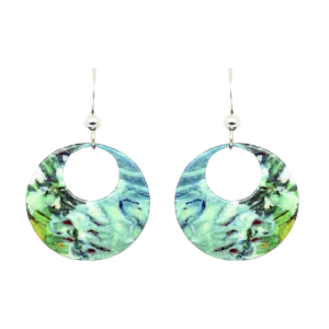 Blue Water Earrings, Sterling Silver Earwires, Item# 1966