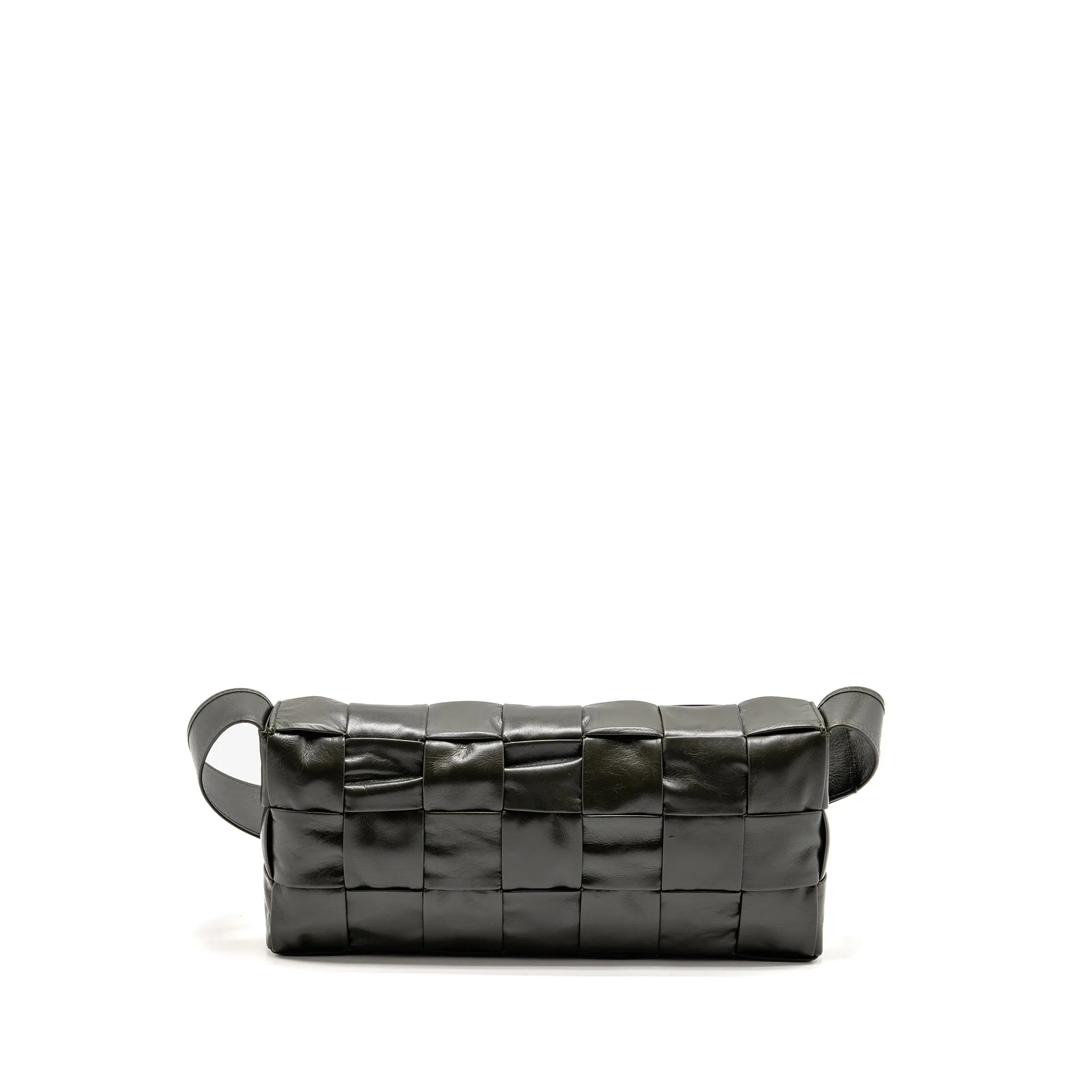 Bottega Veneta Cassette Crossbody Bag Lambskin Dark Green Ruthenium SHW