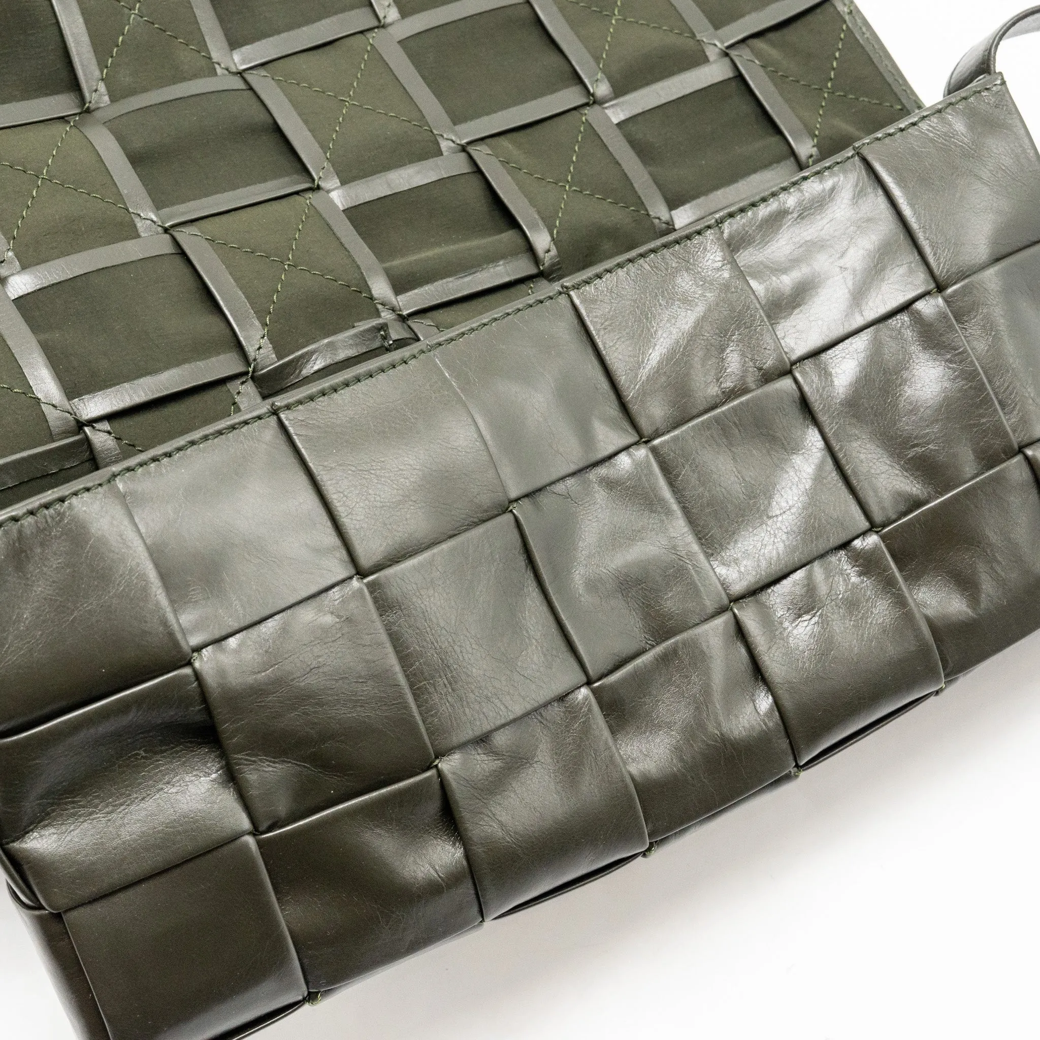 Bottega Veneta Cassette Crossbody Bag Lambskin Dark Green Ruthenium SHW