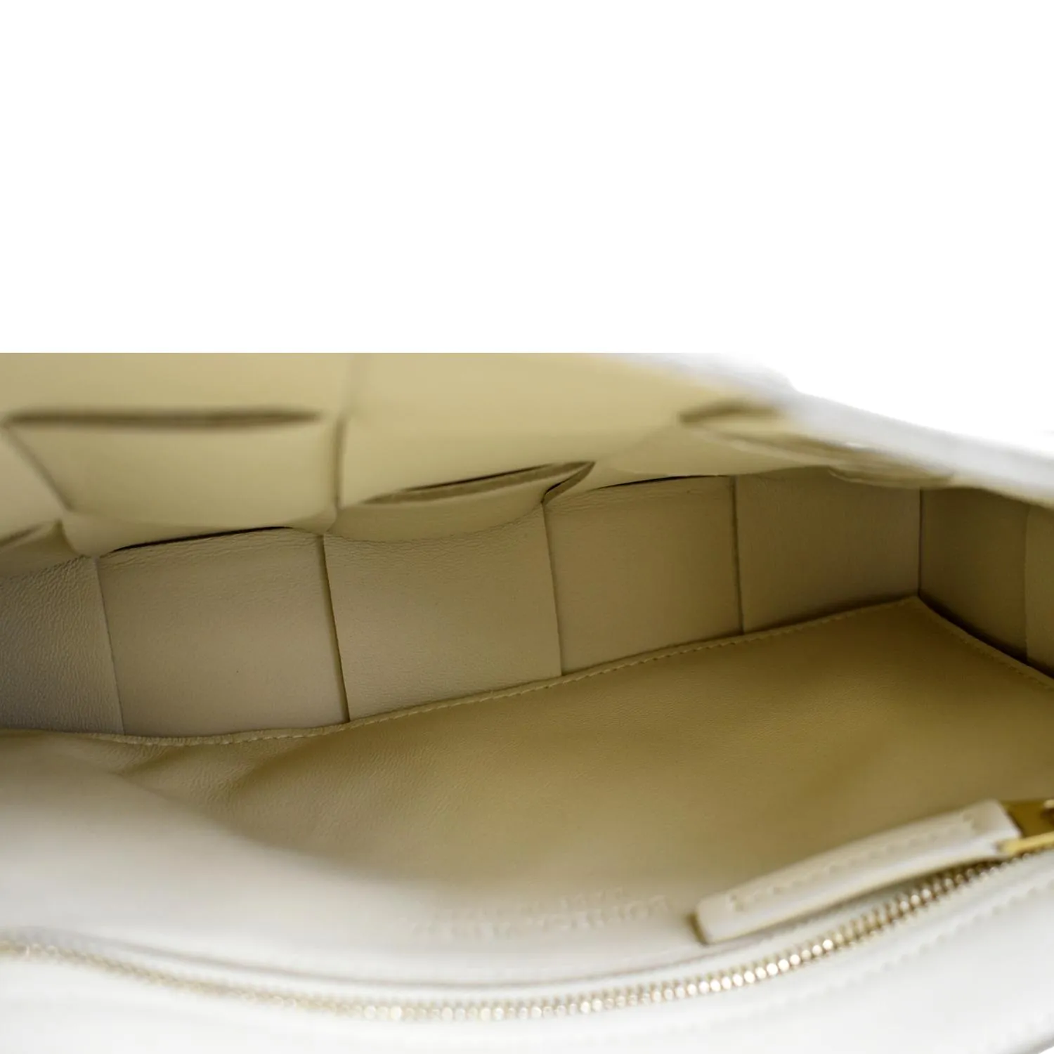 BOTTEGA VENETA Cassette Intreccio Leather Crossbody Bag Beige
