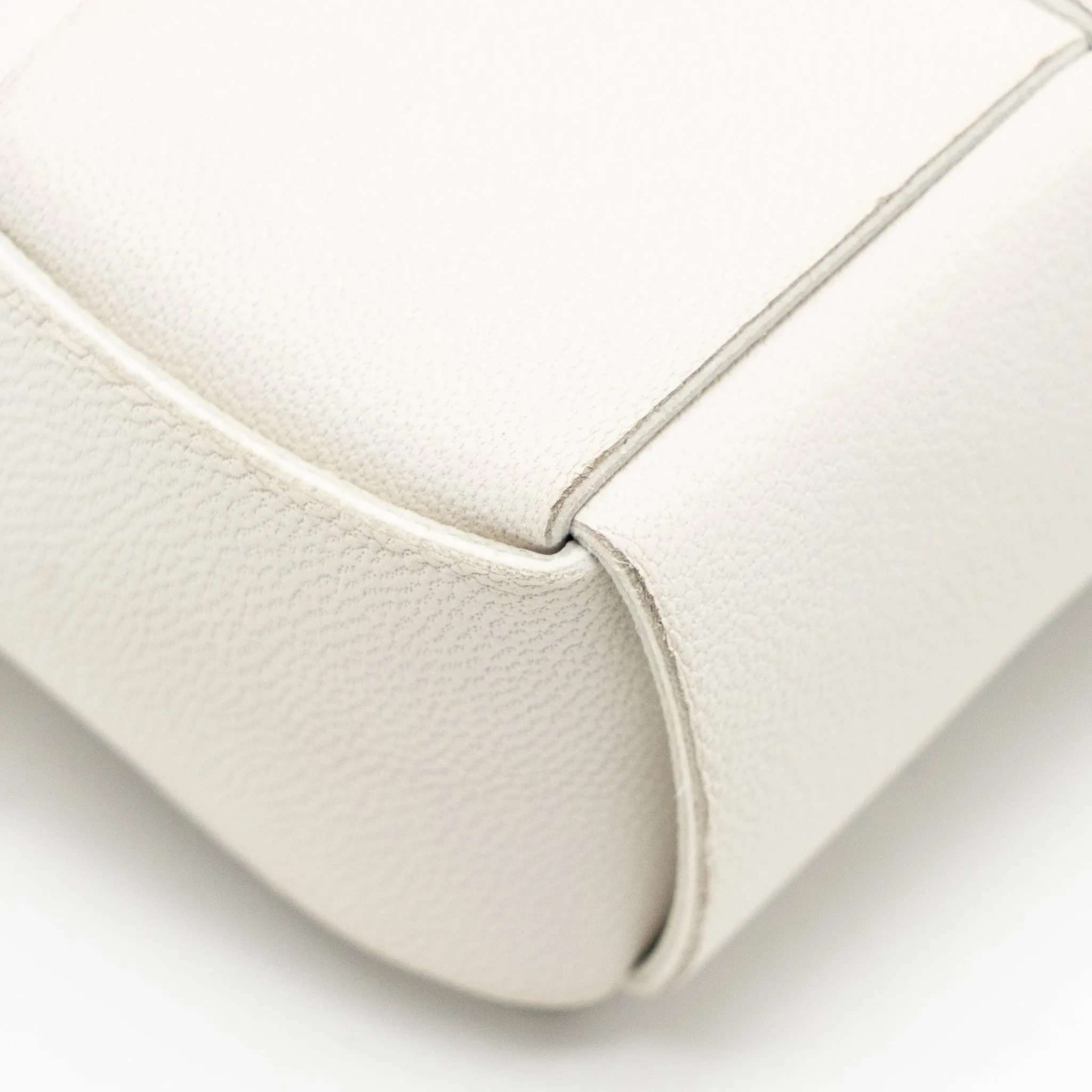 Bottega Veneta Intreccio Cassette Mini Bag Lambskin White