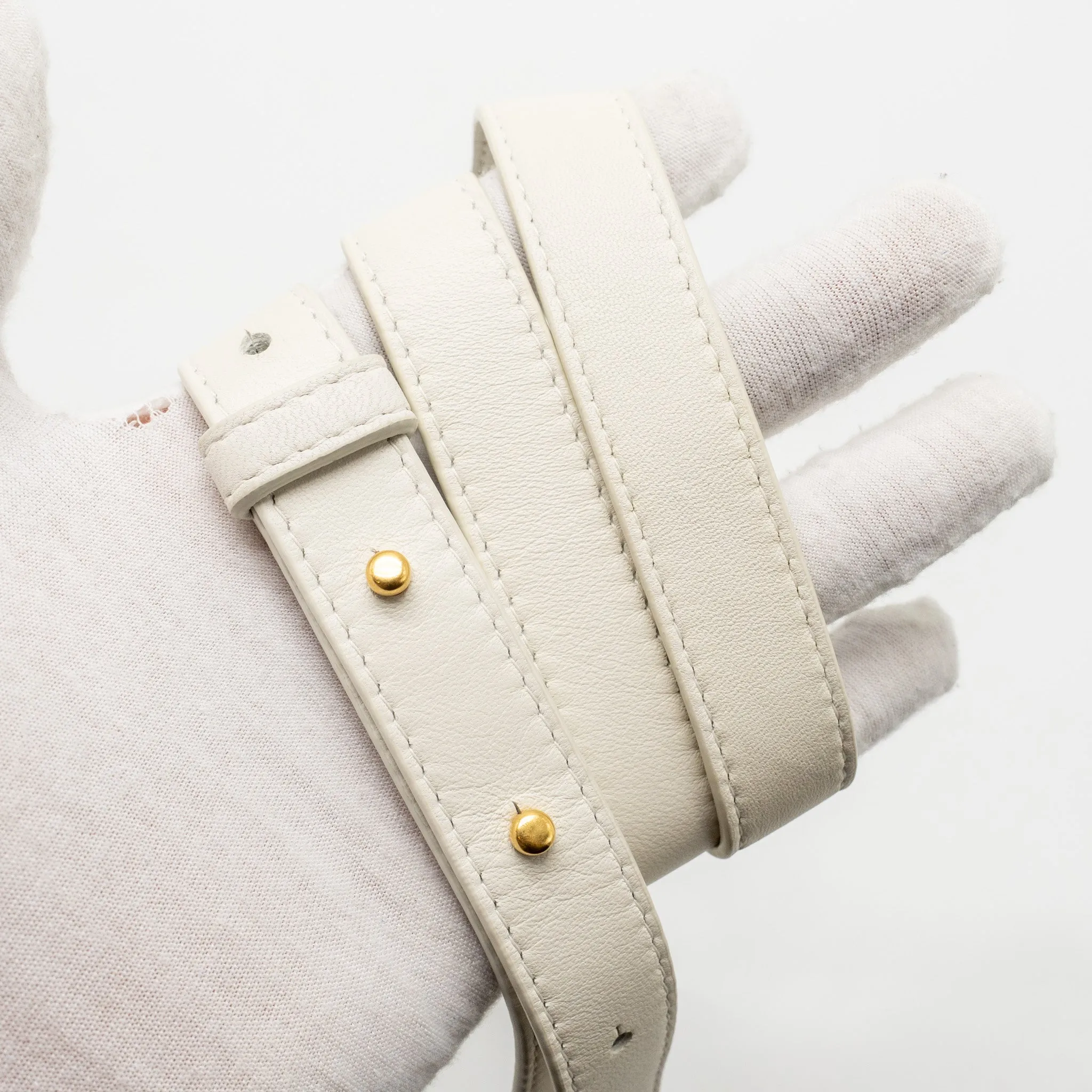 Bottega Veneta Intreccio Cassette Mini Bag Lambskin White