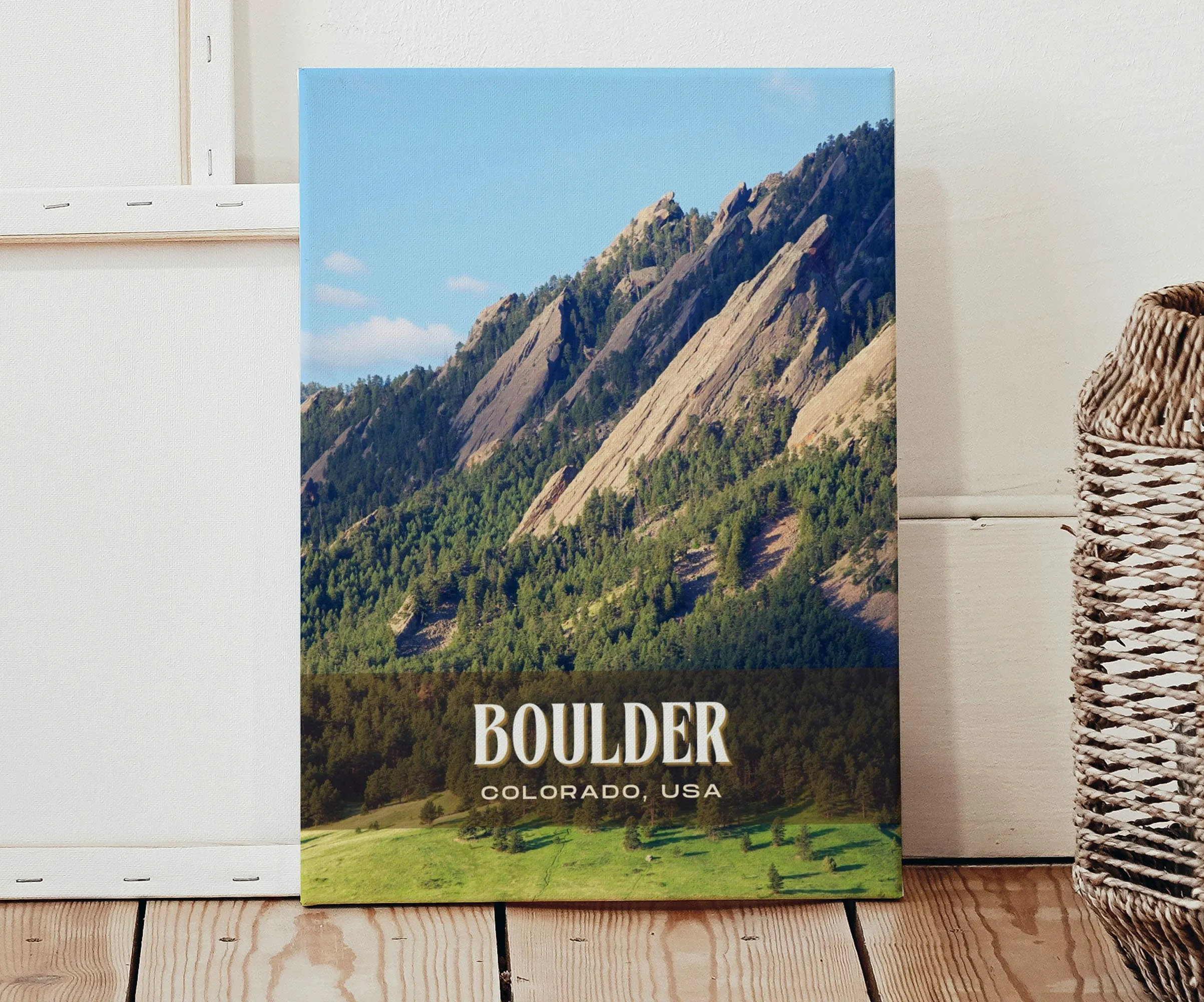 Boulder Retro Wall Art, Colorado, USA