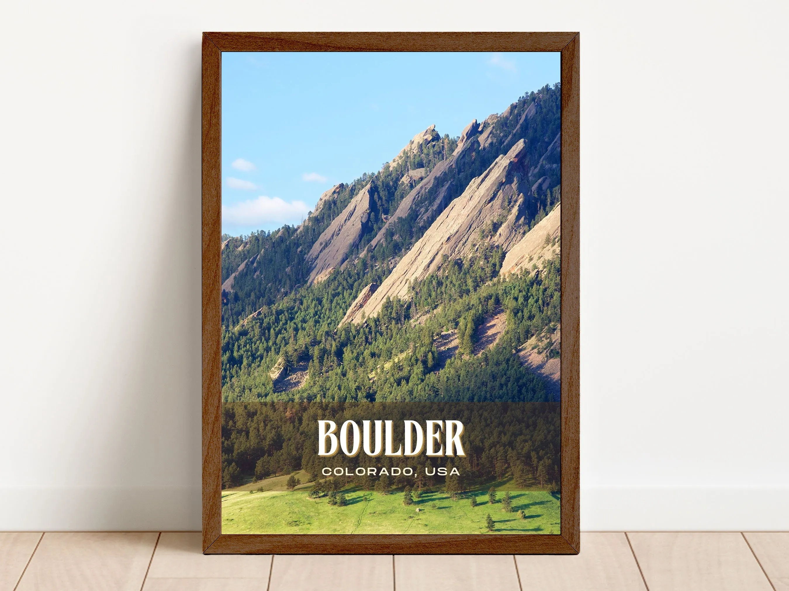 Boulder Retro Wall Art, Colorado, USA