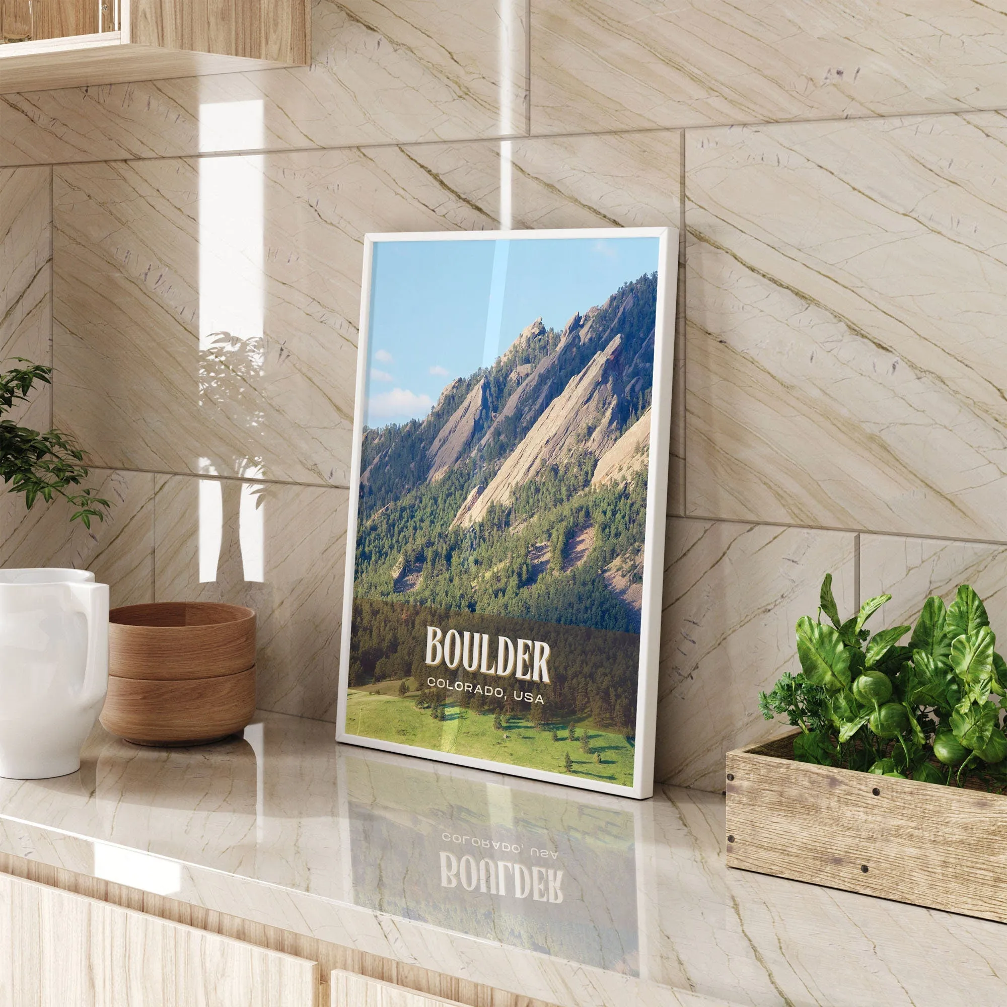 Boulder Retro Wall Art, Colorado, USA