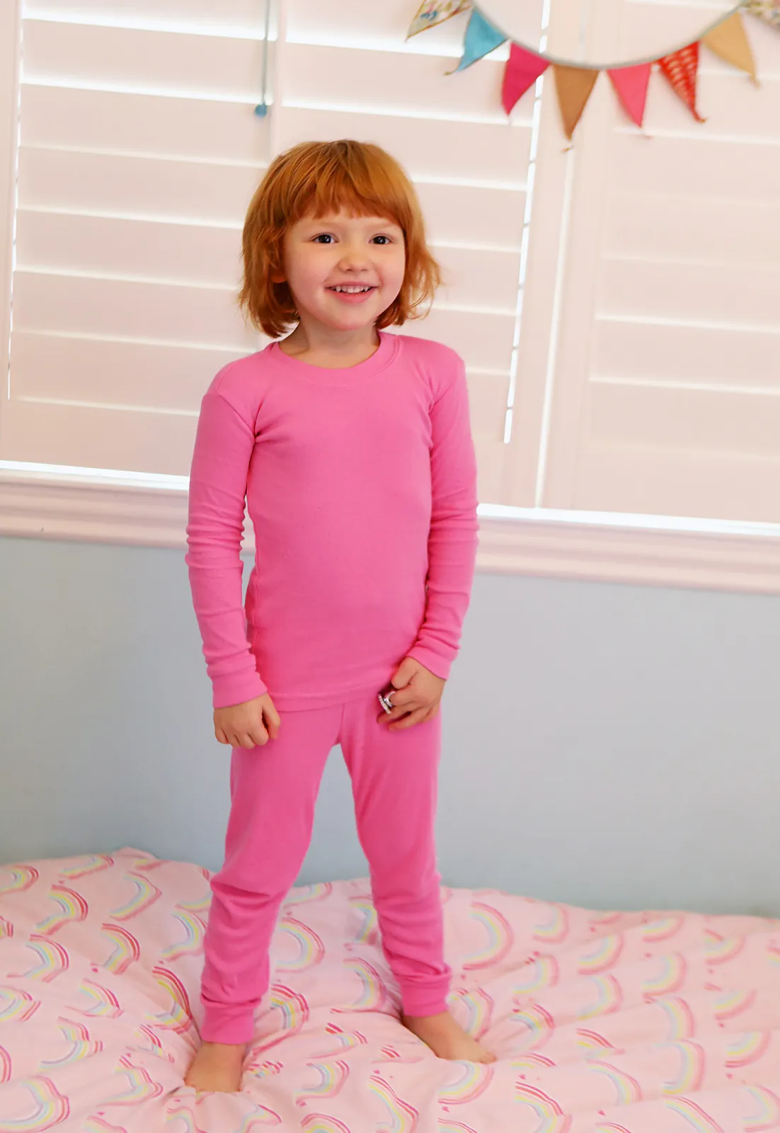 Boys and Girls Soft Organic Cotton Snug Fit Pajama Sets  | Crayon Blue