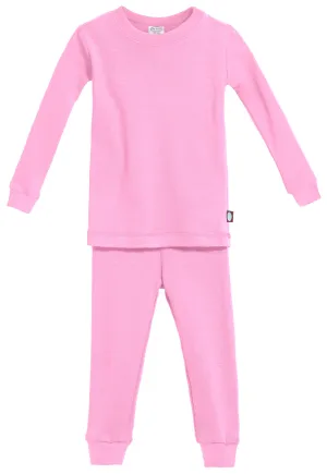 Boys and Girls Soft Organic Cotton Snug Fit Pajama Sets   | Medium Pink