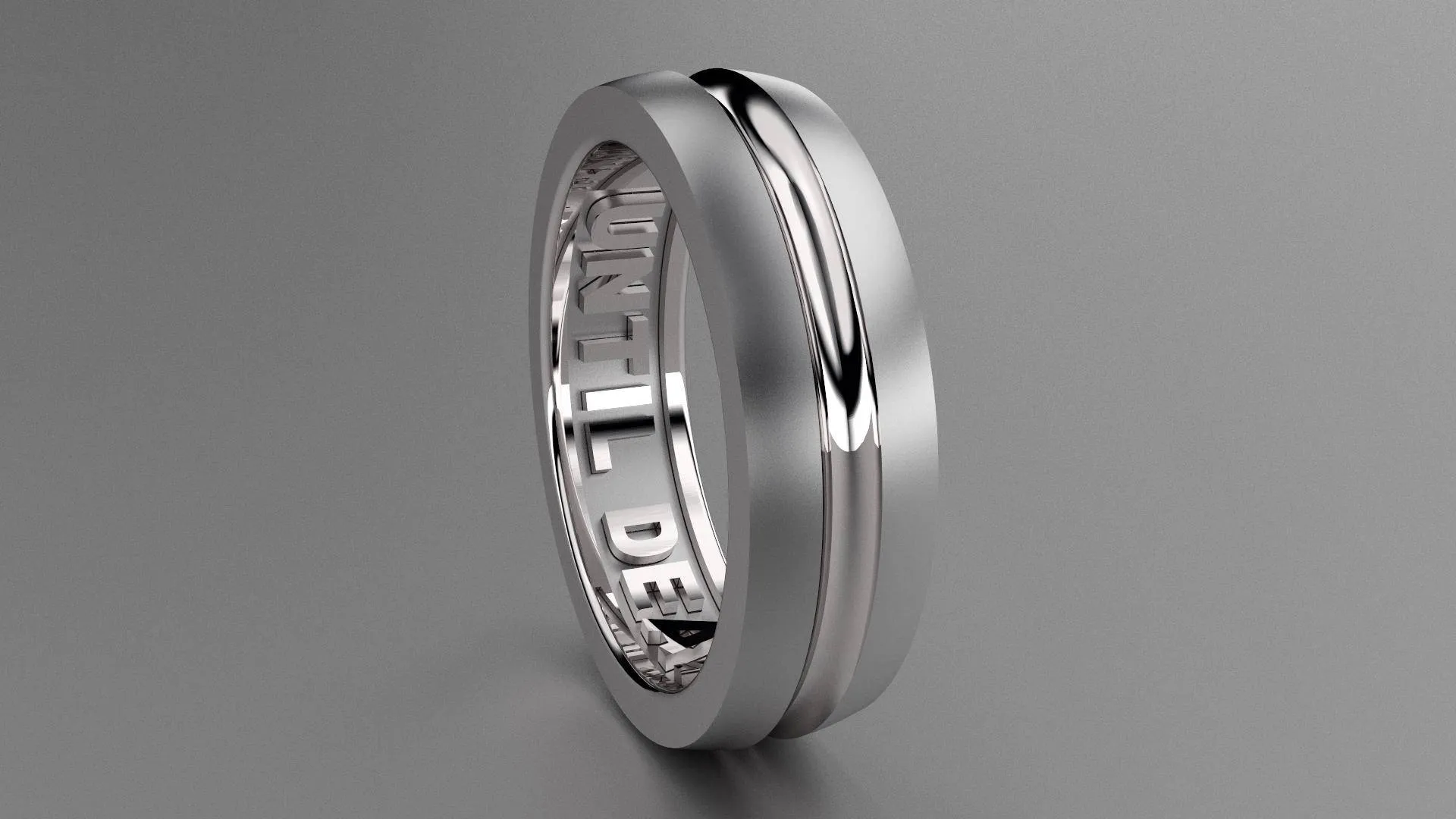 Brushed Sterling Silver 6mm Interior Message Wedding Band