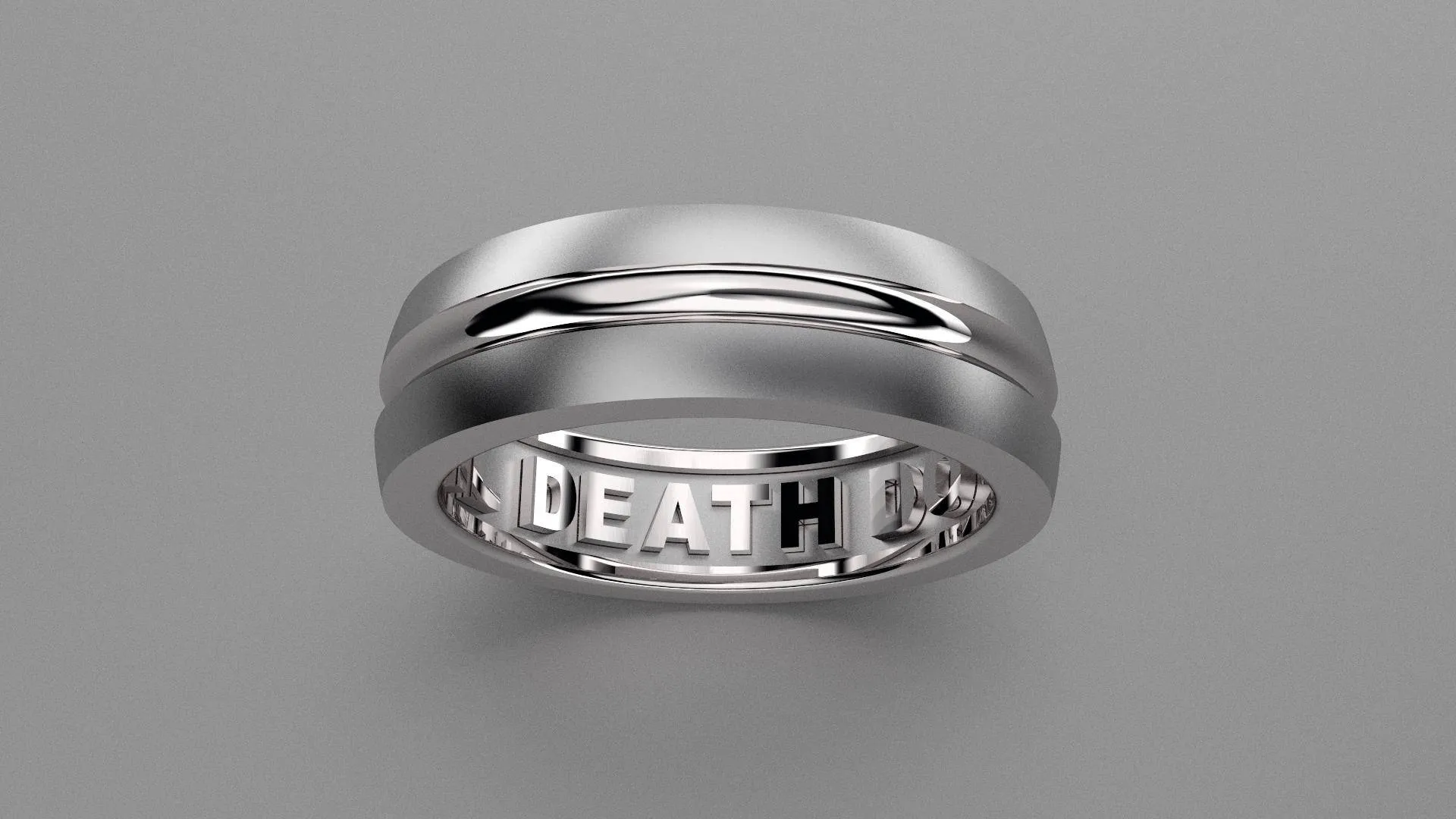 Brushed Sterling Silver 6mm Interior Message Wedding Band
