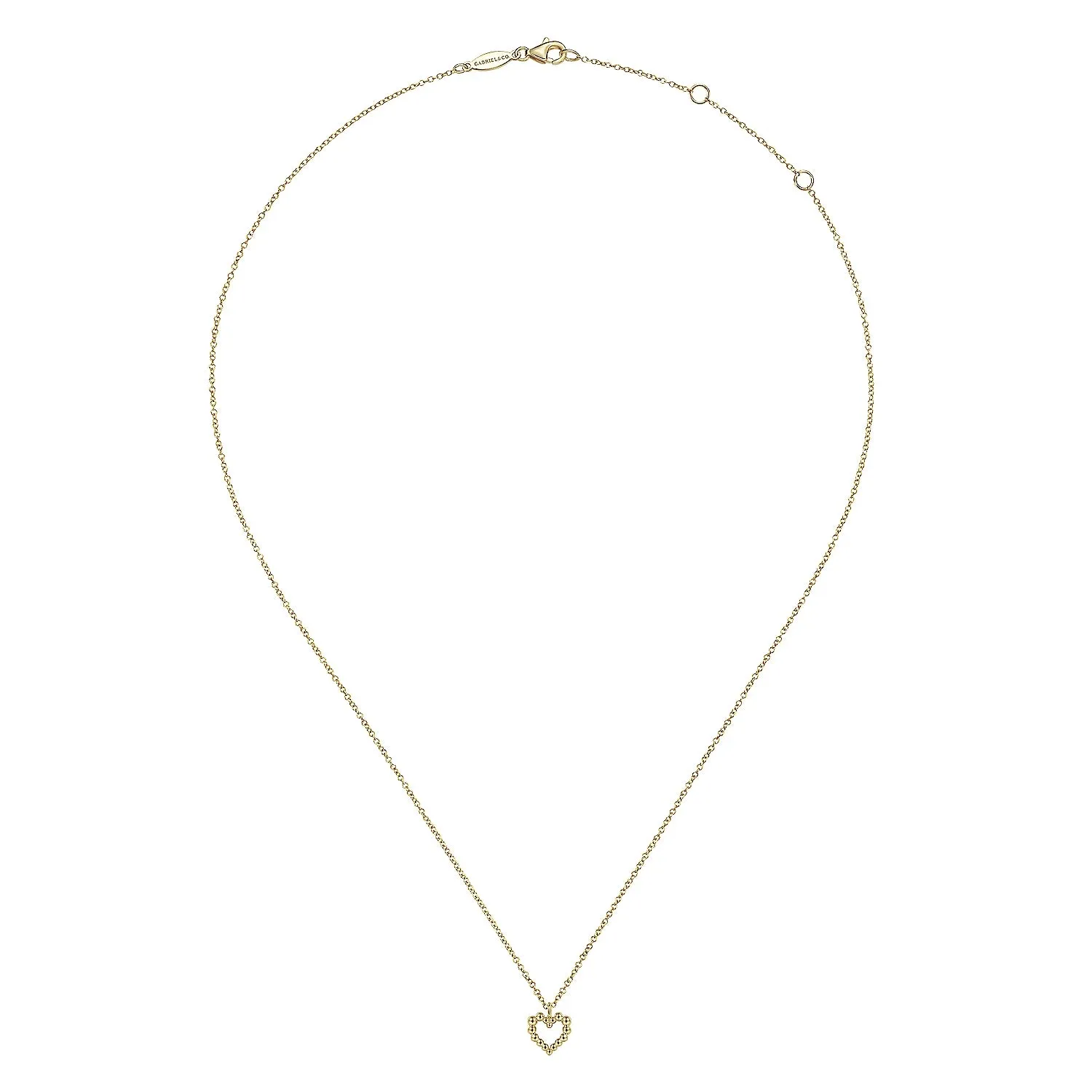 Bujukan Bead Open Heart Pendant Necklace