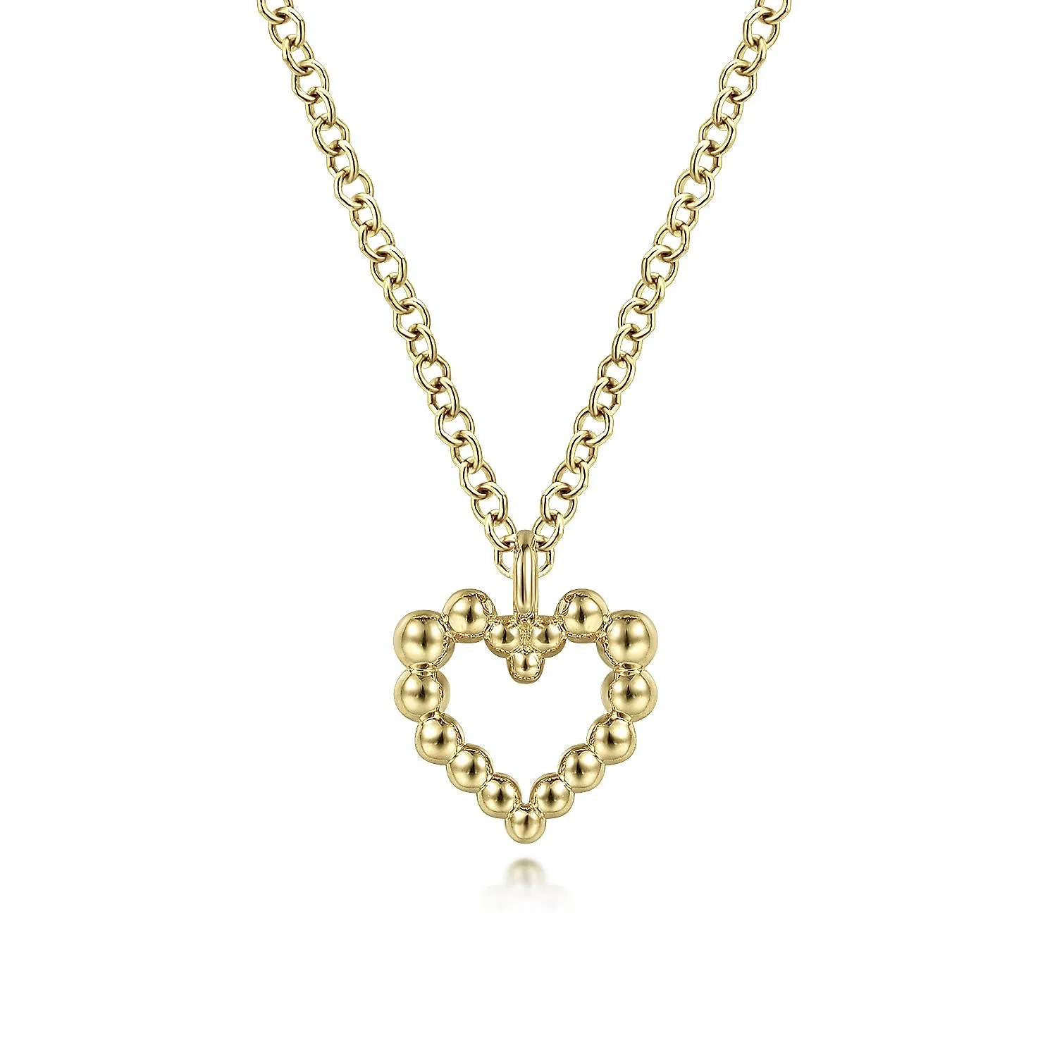 Bujukan Bead Open Heart Pendant Necklace