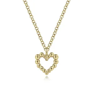 Bujukan Bead Open Heart Pendant Necklace