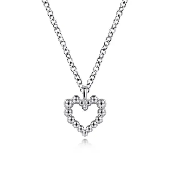 Bujukan Bead Open Heart Pendant Necklace