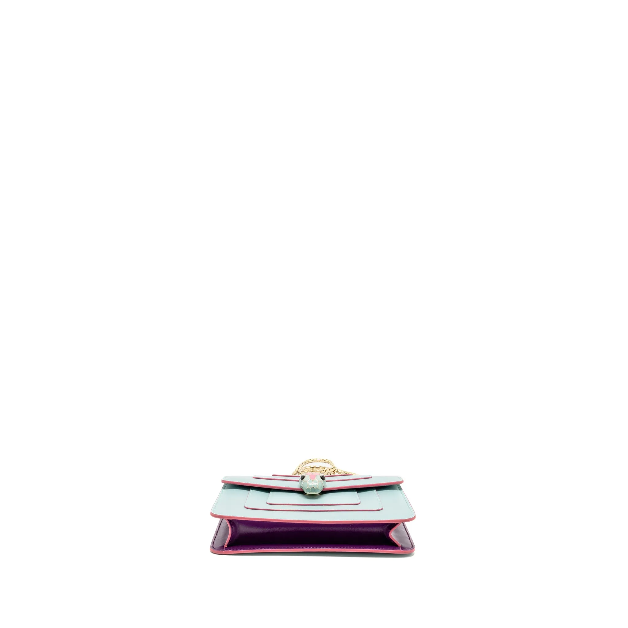 Bvlgari Serpenti Forever Chain Bag Calfskin Light Blue LGHW