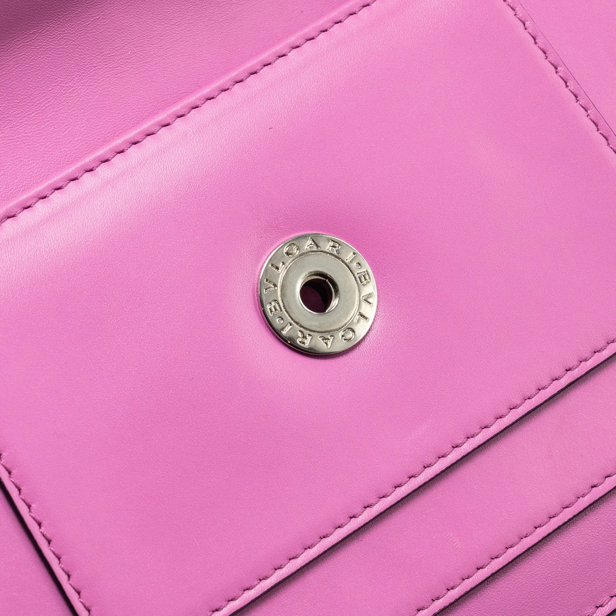 Bvlgari Serpenti forever clutch with chain calfskin pink SHW