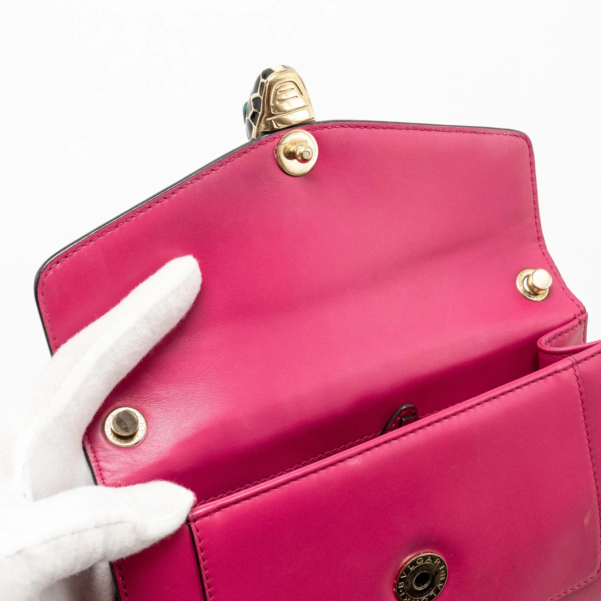 Bvlgari Serpenti Forever Crossbody Bag Calfskin Hot Pink LGHW