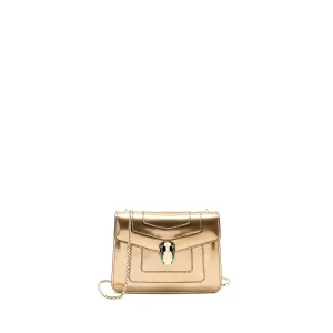 Bvlgari Serpenti Forever Shoulder Bag Patent Metallic Gold GHW