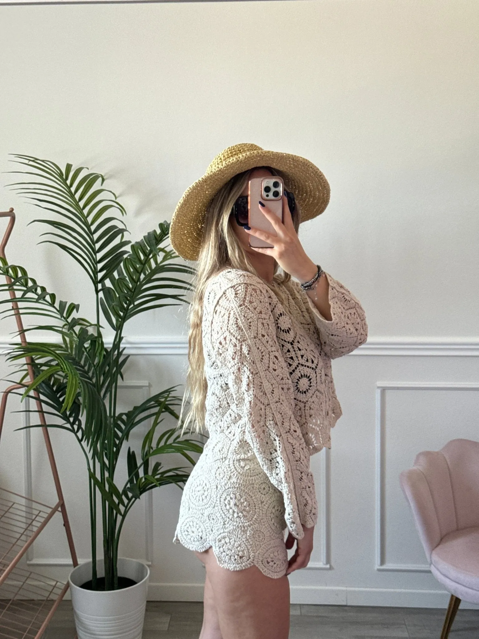 Camicetta crochet a maniche lunghe
