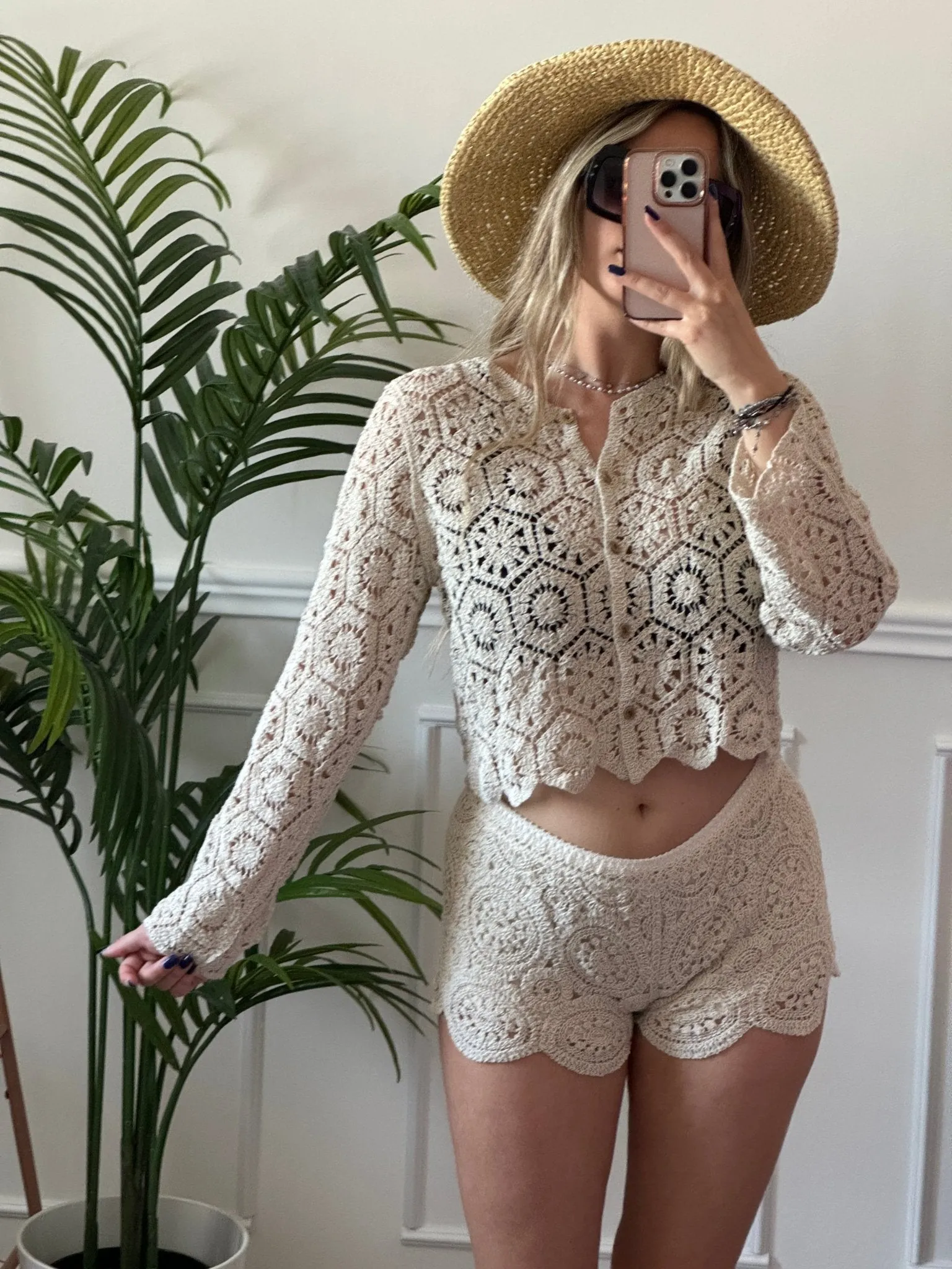 Camicetta crochet a maniche lunghe