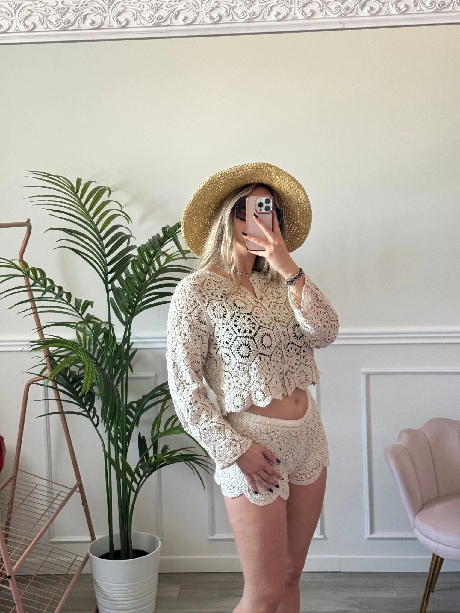Camicetta crochet a maniche lunghe