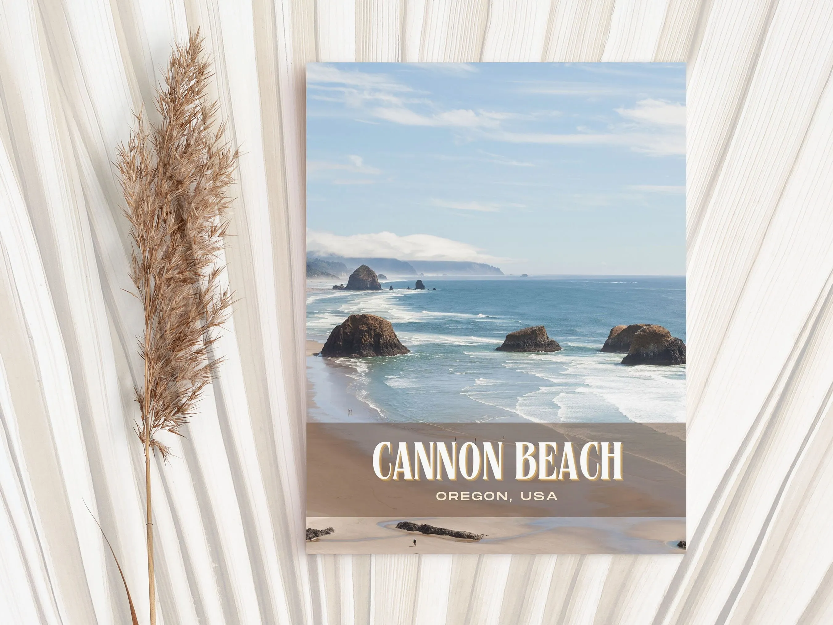 Cannon Beach Retro Wall Art, Oregon, USA