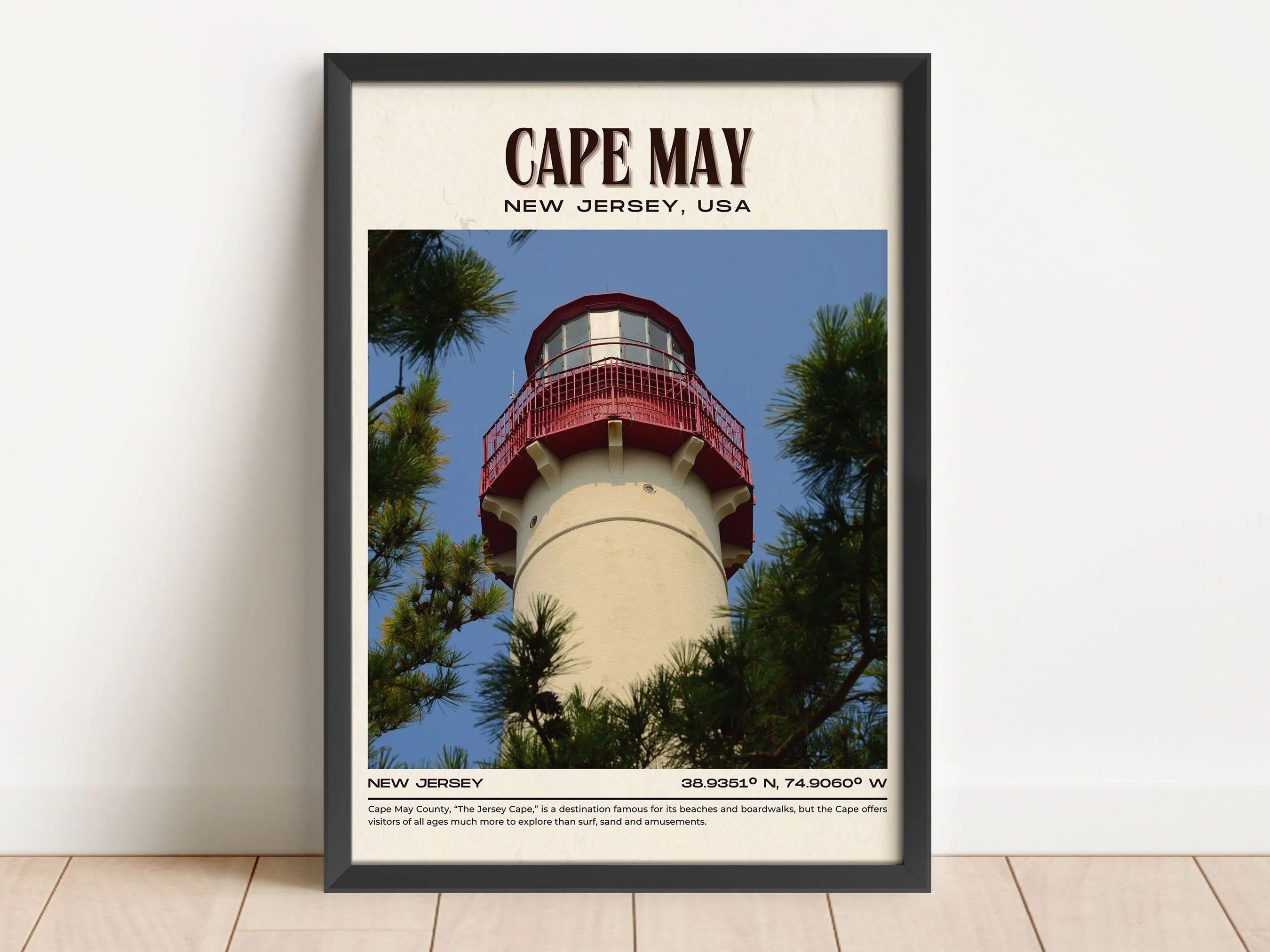 Cape May Vintage Wall Art, New Jersey, USA