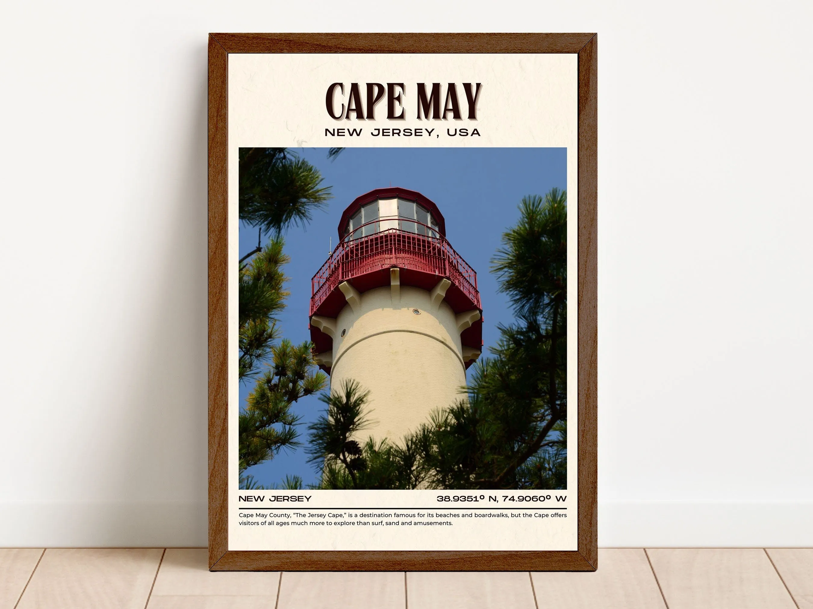 Cape May Vintage Wall Art, New Jersey, USA