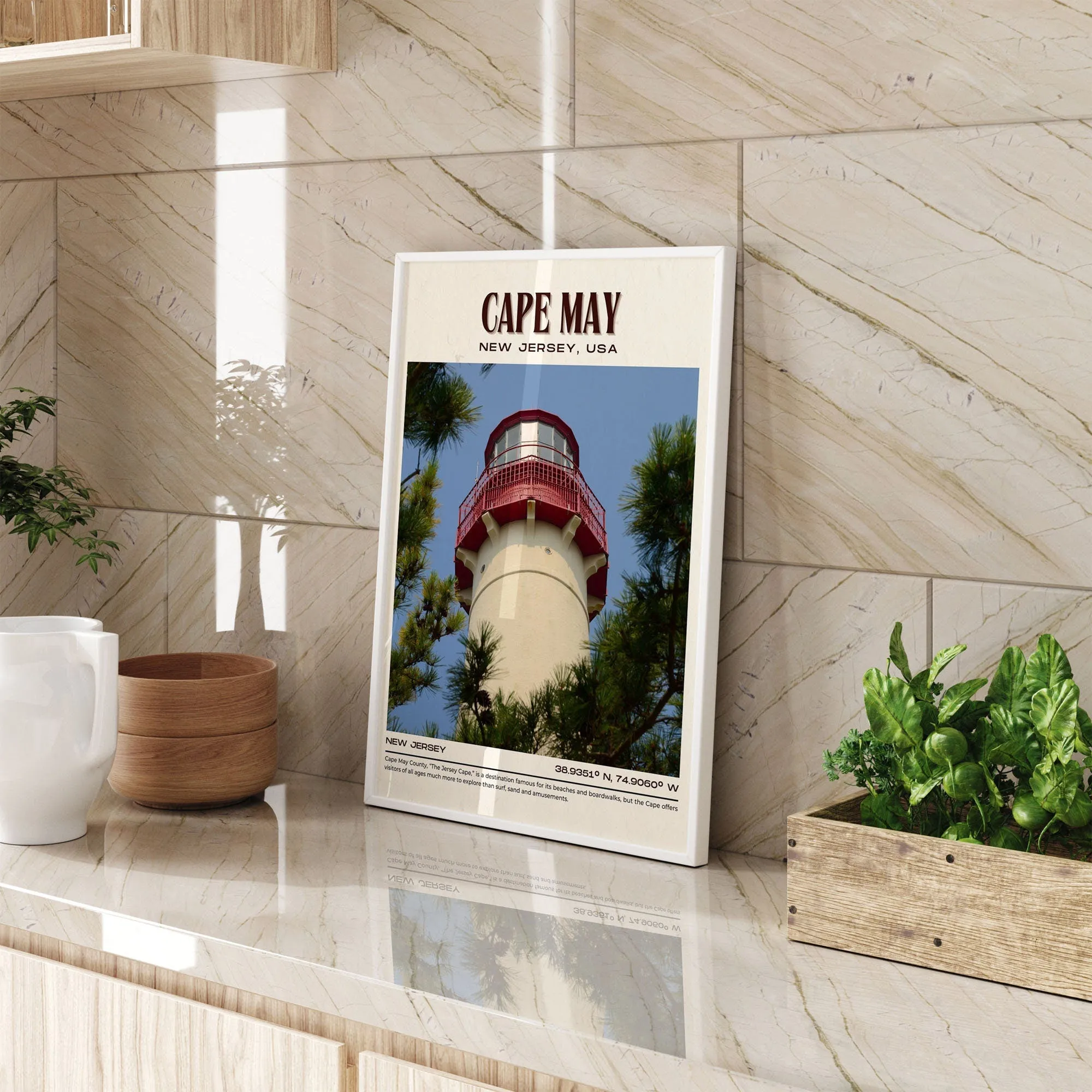 Cape May Vintage Wall Art, New Jersey, USA