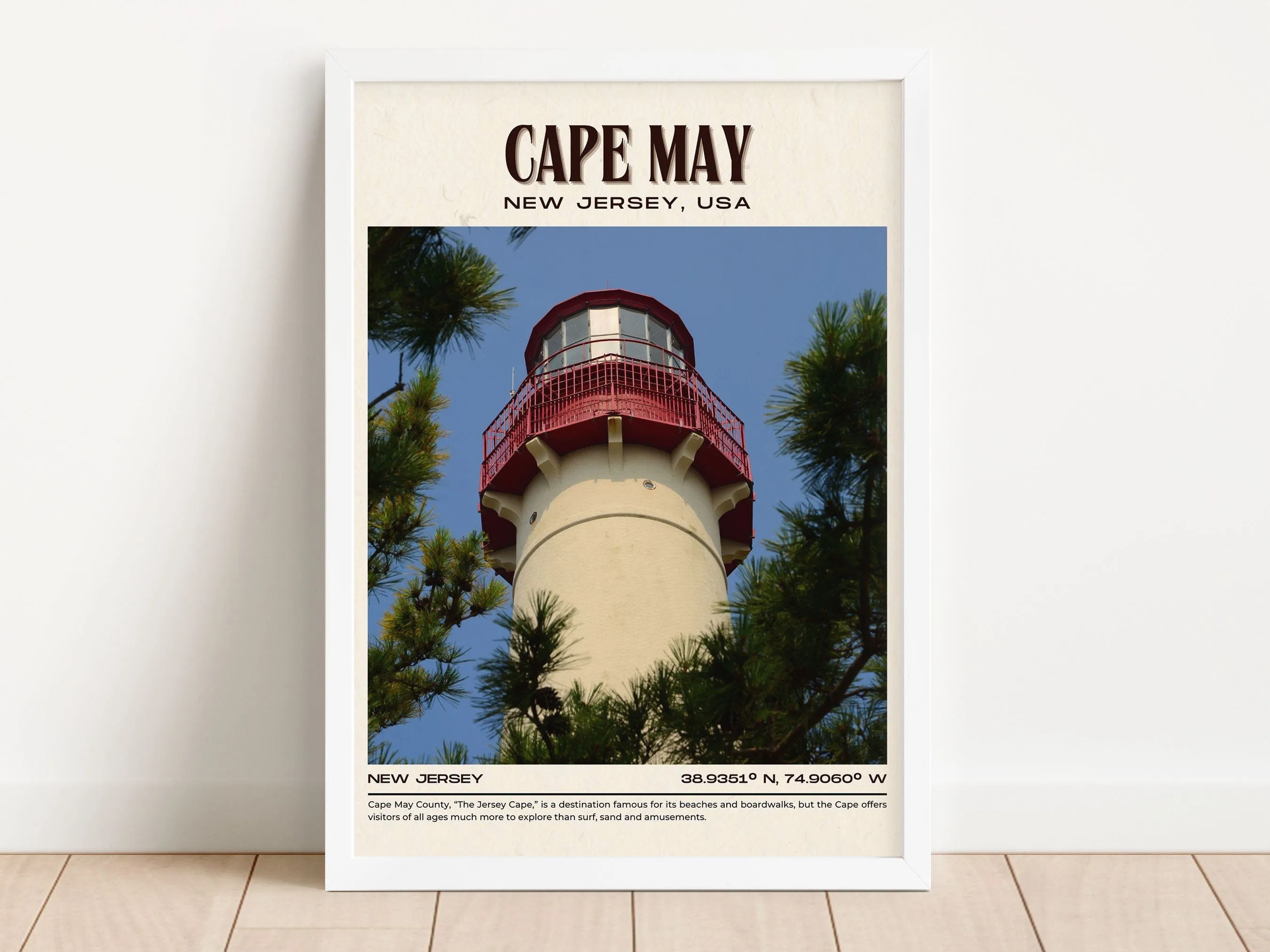 Cape May Vintage Wall Art, New Jersey, USA