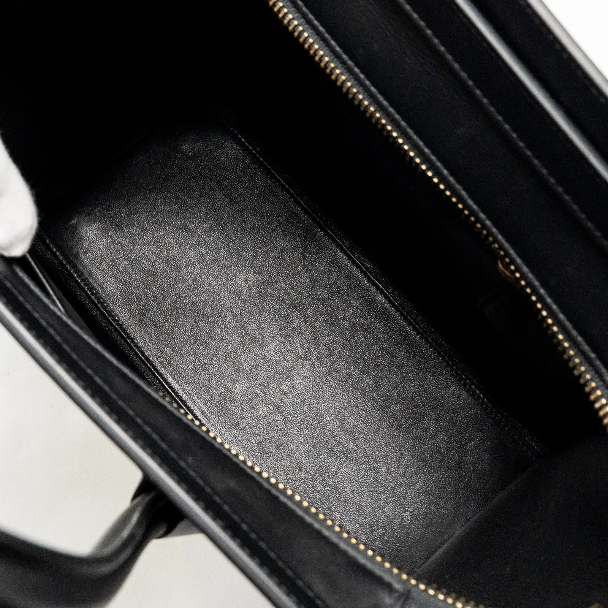 Celine Micro Luggage Bag Calfskin White/Multicolour GHW