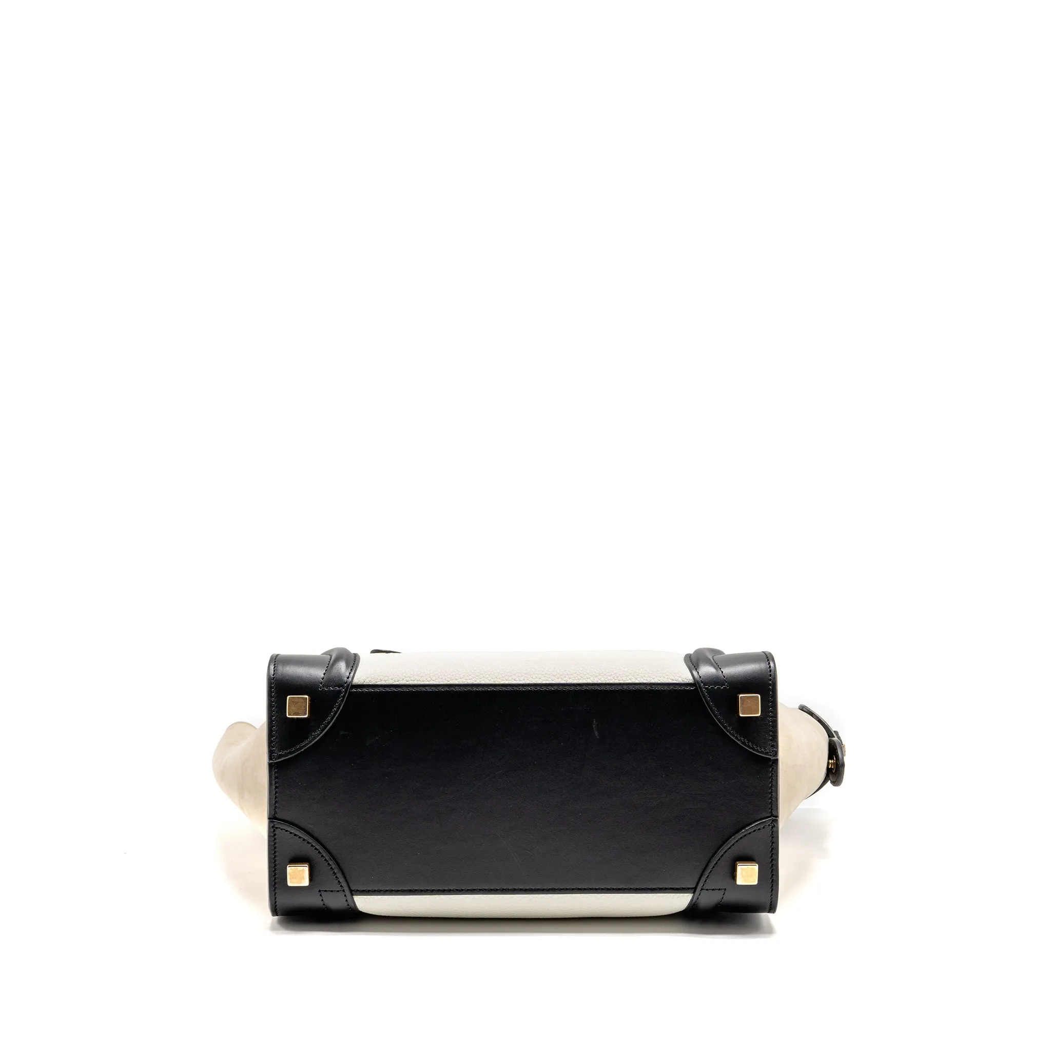 Celine Micro Luggage Bag Calfskin White/Multicolour GHW