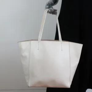 Celine Phantom Cabas Tote Cream Grained Leather Large Shoulder Bag