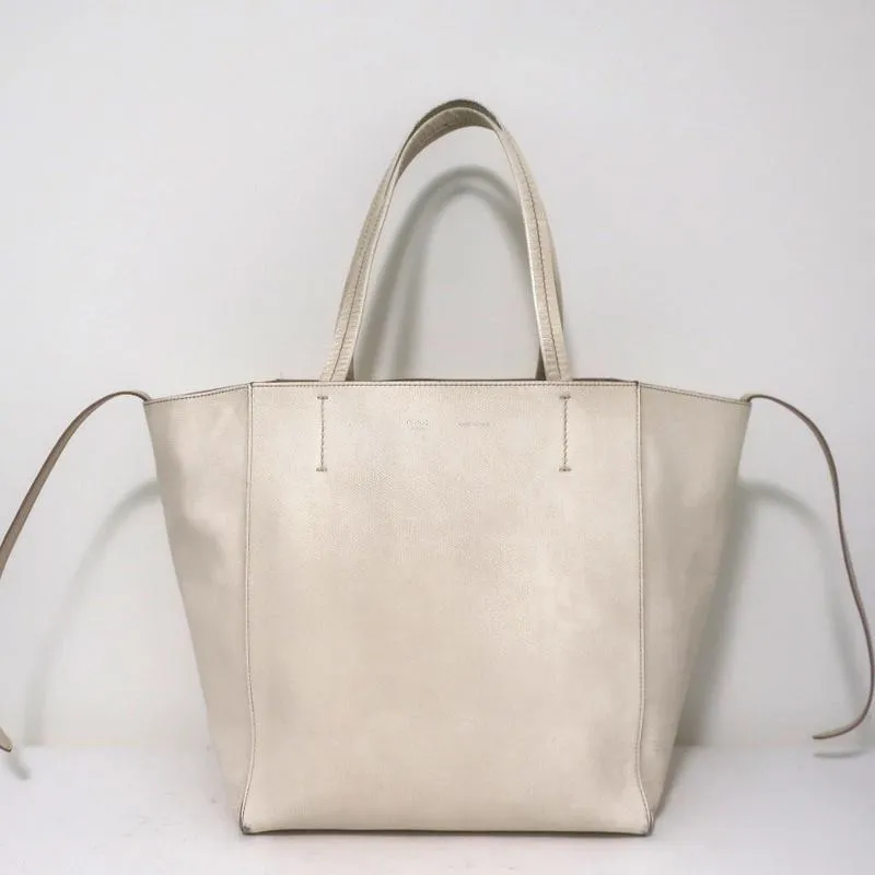 Celine Phantom Cabas Tote Cream Grained Leather Large Shoulder Bag