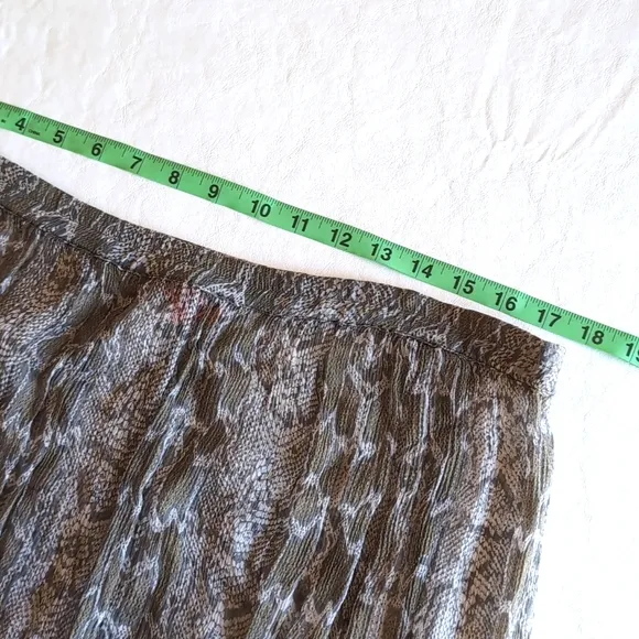 Chan Luu Snakeskin Print Crinkle Maxi Skirt Women's Size Large
