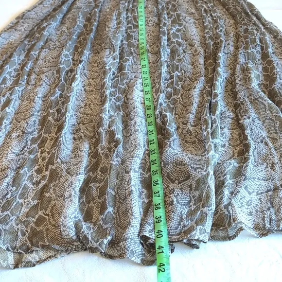 Chan Luu Snakeskin Print Crinkle Maxi Skirt Women's Size Large