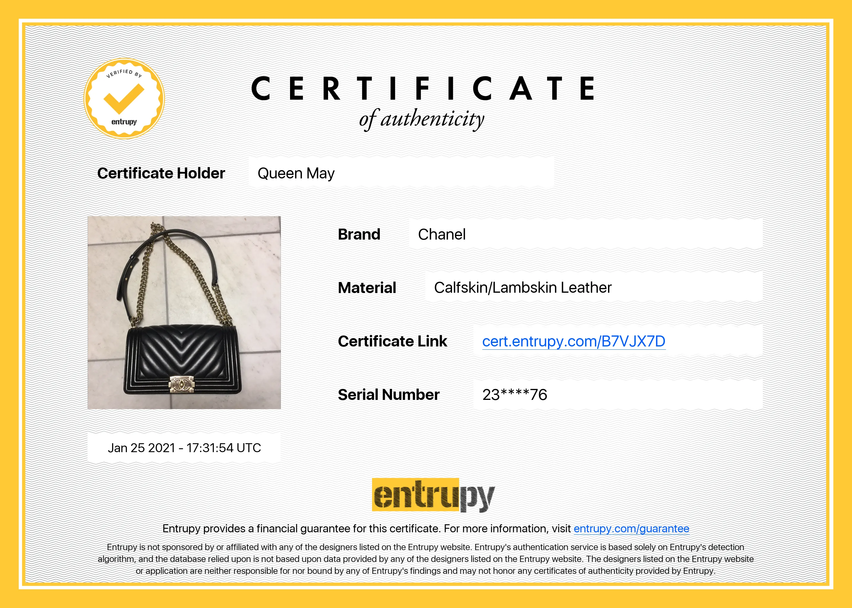 Chanel Lambskin Chevron Medium Boy Bag Black
