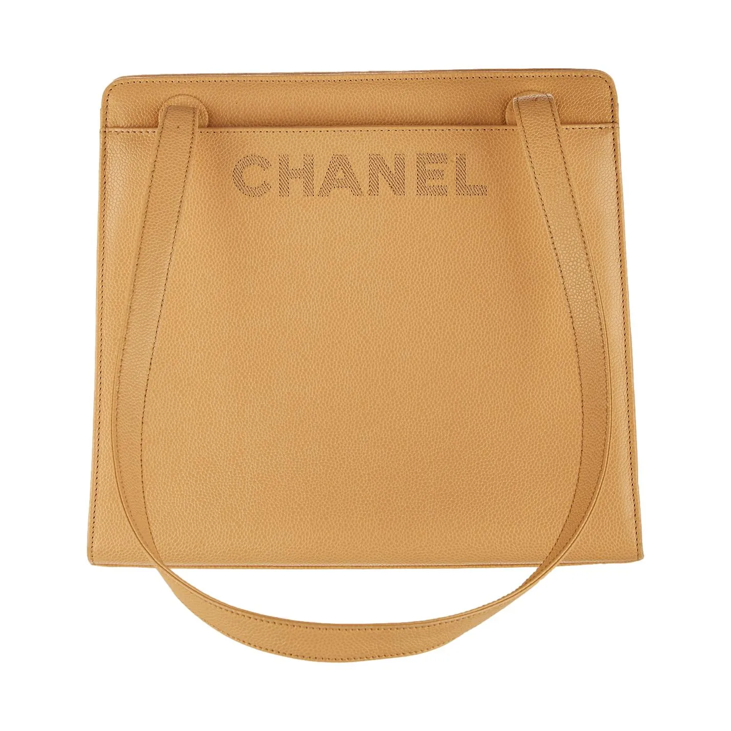 Chanel Nude Logo Caviar Shoulder Tote